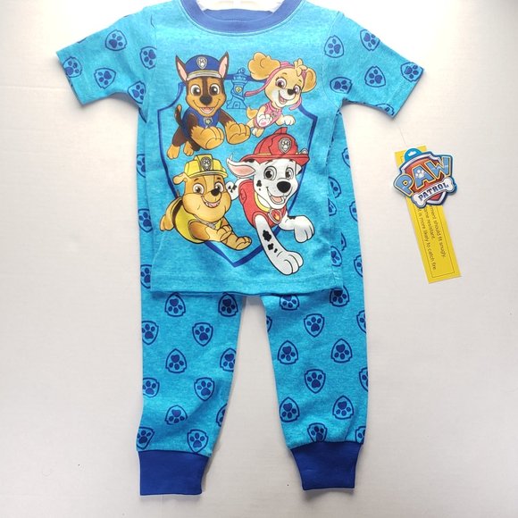 Nickelodeon Little Boys Yellow Blue Paw Patrol Short Sleeve 2 Pc Outfit 2T-4T
